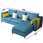 Asser RHS 4 Seater L Shape Sofa Set for Living Room (Turquise) Premium Fabric Sofa