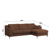 Cortina RHS 4 Seater L Shape Sofa Set for Living Room (Brown Fabric) Premium Fabric Sofa