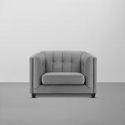 Sinclair 1 Seater Sofa Set for Living Room (Dark Grey Colour) Premium Fabric Sofa