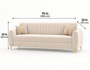 Casaliving Signaturemodel Velure 3 Seater Sofa Set | sued Velvet Fabric| 40D Foam + Zigzag Spring | 3-Yr Warranty (Black Colour)