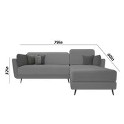 Arlond RHS 4 Seater L Shape Sofa Set for Living Room (Dark Grey Fabric) Premium Fabric Sofa