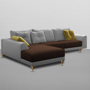 Viva LHS 6 Seater L Shape Sofa Set for Living Room (Brown Grey) Premium Fabric Sofa