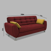 Leadown 3 Seater Sofa for Living Room (Maroon) Premium Fabric Sofa