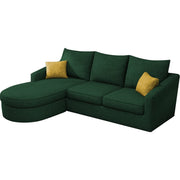 Shrank Round Lounger L Shape 4 Seater Sofa Set for Living Room (Green) Fabric Sofa | LHS