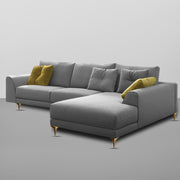 Viva RHS 6 Seater L Shape Sofa Set for Living Room (Grey) Premium Fabric Sofa