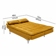 Danny 3 Seater Sofa Cum Bed Leatherette Fabric (Black) with Two Cushions Perfect for |Home Living |Office Room and Guest Room Premium Sofa