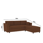 Blustin RHS 4 Seater L Shape Sofa Set for Living Room (Brown Fabric) Premium Fabric Sofa