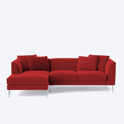 Vesco LHS 4 Seater L Shape Sofa Set for Living Room (Maroon) Premium Fabric Sofa