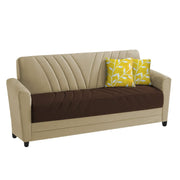 Francis 3 Seater Sofa Set for Living Room (Cream Brown) Fabric