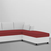Blustin RHS 4 Seater L Shape Sofa Set for Living Room (Maroon Grey Fabric) Premium Fabric Sofa