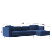 Vesco RHS 6 Seater L Shape Sofa Set for Living Room (Blue) Premium Fabric Sofa