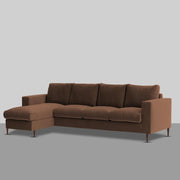 Charmi LHS 6 Seater L Shape Sofa Set for Living Room (Brown Fabric) Premium Fabric Sofa