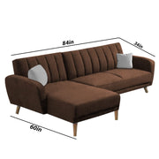 Rino LHS 4 Seater L Shape Sofa Set for Living Room (Brown Fabric)