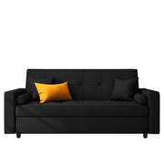 Artic 3 Seater Sofa Cum Bed for Living Room (Black) Premium Velvet Fabric Sofa