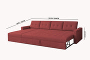 Casaliving Treshta 6 Seater LHS L - Shape Pull-Out Sofa Cum Bed Sofa for Living Room (Dark Grey Fabric Color) Premium Fabric Sofa Set for Living Room Sofa Cum Bed