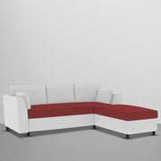 Blustin RHS 4 Seater L Shape Sofa Set for Living Room (Maroon Grey Fabric) Premium Fabric Sofa
