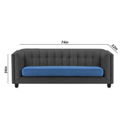 Casaliving Sinclair 3+1+1 Seater Sofa Set for Living Room (Blue Black Colour) Premium Fabric Sofa