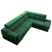 Elldona RHS 6 Seater Corner L Shape Sofa Set for Living Room (Green) Premium Fabric Sofa