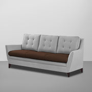 Slove 3 +1 + 1 Seater Sofa Set for Living Room | Color - Cream Black | Premium Fabric Sofa