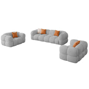 Vetras Modern Velvet Bubble Cloud Sofa, Tufted Design Upholstered 3+1+1 Seater Sofa Set for Living Room, (Black Colour) Premium Velvet Fabric Sofa