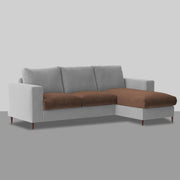 Charmi RHS 4 Seater L Shape Sofa Set for Living Room (Brown Grey Fabric) Premium Fabric Sofa