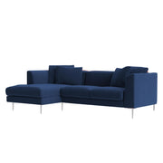 Vesco LHS 4 Seater L Shape Sofa Set for Living Room (Blue) Premium Fabric Sofa