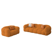 Vetras Modern Velvet Bubble Cloud Sofa, Tufted Design Upholstered 3+1 Seater Sofa Set for Living Room, (Black Colour) Premium Velvet Fabric Sofa