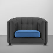 Sinclair 1 Seater Sofa Set for Living Room (Blue Colour) Premium Fabric Sofa