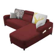 Amanda RHS 4 Seater L Shape,Sofa Set for Living Room (Maroon Fabric)