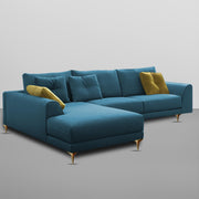 Viva LHS 6 Seater L Shape Sofa Set for Living Room (Turquise) Premium Fabric Sofa
