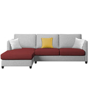 Hanery 4 Seater L Shape Sofa Set for Living Room | Colour - Maroon Grey