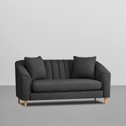 Doraldo 2 Seater Sofa Set for Living Room (Black Colour Fabric) Premium Fabric Sofa for Living Room