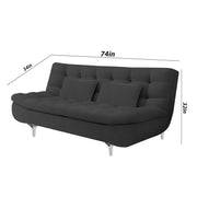 Danny 3 Seater Sofa Cum Bed for Living Room Premium Fabric Sofa for Living Room (Black Colour Premium Fabric)