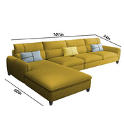 Francis 5- to 6-Person Sofa Set For Living Room (Yellow Fabric) Left Side Sofa