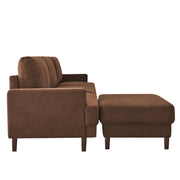 Oudrey 3 Seater Sofa Set with Center Table for Living Room (Brown Colour) Premium Fabric Sofa