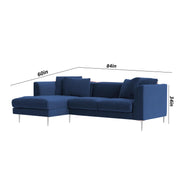 Vesco LHS 4 Seater L Shape Sofa Set for Living Room (Blue) Premium Fabric Sofa