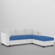 Blustin RHS 4 Seater L Shape Sofa Set for Living Room (Blue Grey Fabric) Premium Fabric Sofa