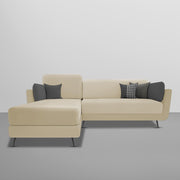 Arlond LHS 4 Seater L Shape Sofa Set for Living Room (Cream Fabric) Premium Fabric Sofa
