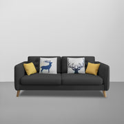 Duckby 3 Seater Sofa Set for Living Room (Black Colour) Premium Fabric Sofa