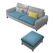 Francis 3 Seater Sofa with Ottoman Set for Living Room (Sky Blue Fabric)