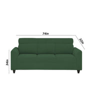Marco 3 Seater Sofa Set for Living Room (Green Colour) Premium Fabric Sofa