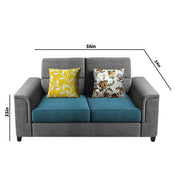 Nancy 2 Seater Sofa Set for Living Room | Color - Brown Grey