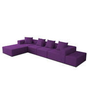Sheron U Shaped Compressed Sofa Set for Living Room with Spacious Boucle Couch Set Living Rooms, (Purple Fabric) Premium Fabric U Shape Sofa for Living Room