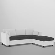 Blustin RHS 4 Seater L Shape Sofa Set for Living Room (Black Grey Fabric) Premium Fabric Sofa