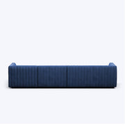 Rowan LHS 6 Seater L Shape Sofa Set for Living Room (Blue Fabric) Premium Fabric Sofa