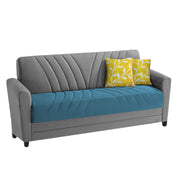 Francis 3 Seater Sofa Set for Living Room (Turquise Grey) Fabric