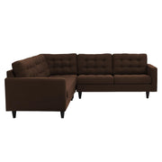 Adonway 6 Seater L Shape Sofa Set with Center Table for Living Room (Brown) Premium Fabric Sofa