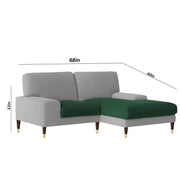 Latieo RHS 2 Seater Lounger L Shape Sofa Set for Living Room (Green Grey) Premium Fabric Sofa