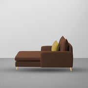 Vive 1 Seater Lounge Sofa for Living Room (Brown Colour) Premium Fabric Sofa