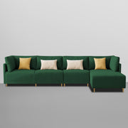 Salina LHS 6 Seater L Shape Sofa Set for Living Room (Black) Premium Fabric Sofa